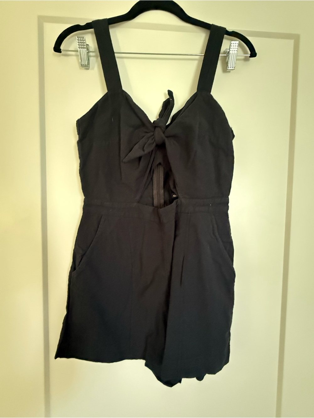 Abercrombie & Fitch Black Tie-Front Mini Dress